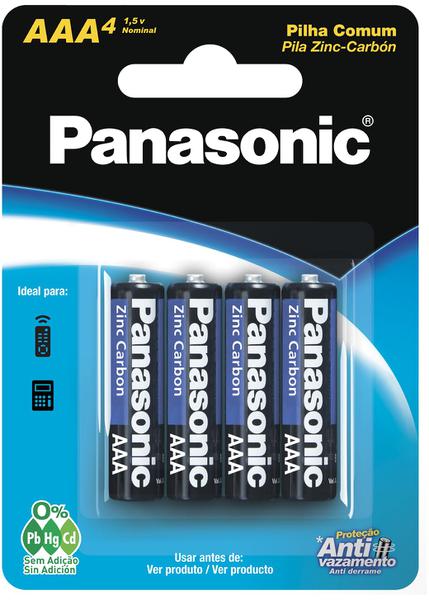 PILHA PANASONIC AAA C/4UN SC PALITO