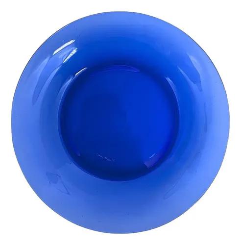 PRATO VIDRO FUNDO AZUL LISO 22.6 CM ORIGINAL