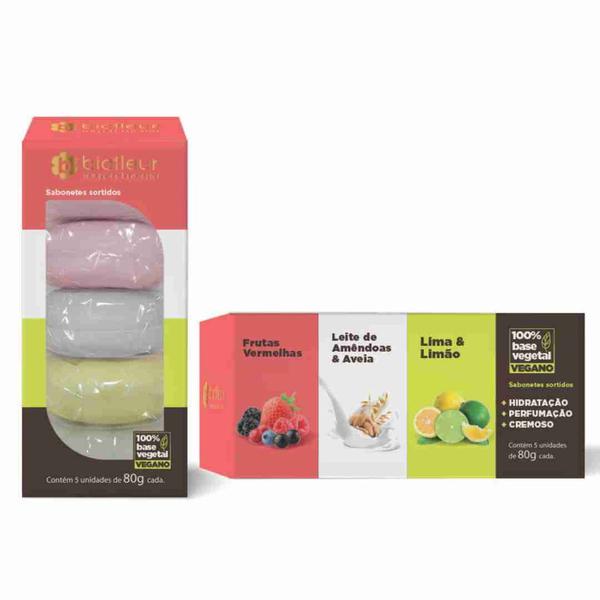 SABONETE BIOFLEUR VEGANO SORTIDO 5X80G