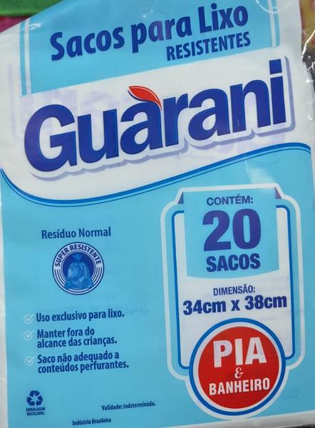 SACOS P/ LIXO GUARANI PIA/BANHEIRO ALMOFADA 20UN