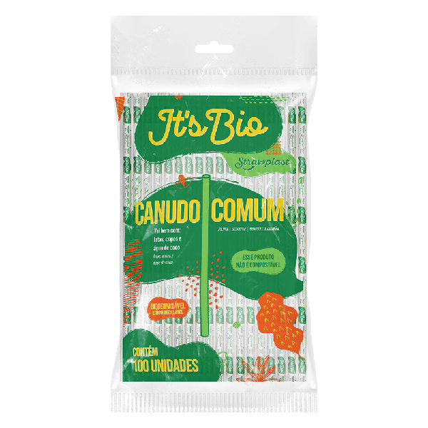 STRAW CANUDO ITS BIO GARRAFA SACHE PAPEL 5MM X100