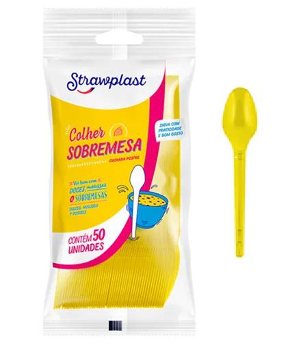STRAW COLHER SOBREMESA AMARELA C50