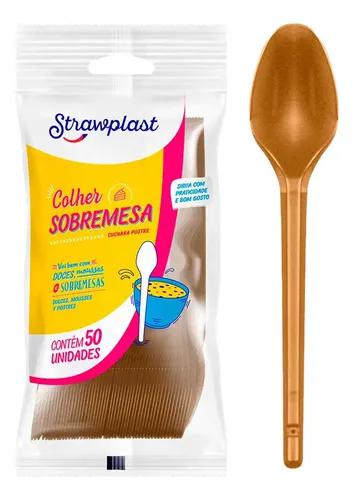 STRAW COLHER SOBREMESA DOURADA C50