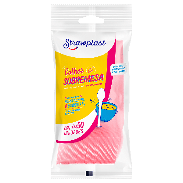 STRAW COLHER SOBREMESA ROSA C50