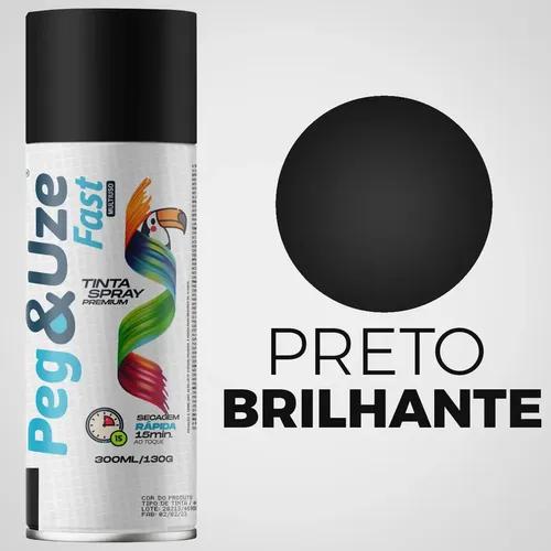 TINTA SPRAY PEGEUZE PRETO BRILHANTE 300ML