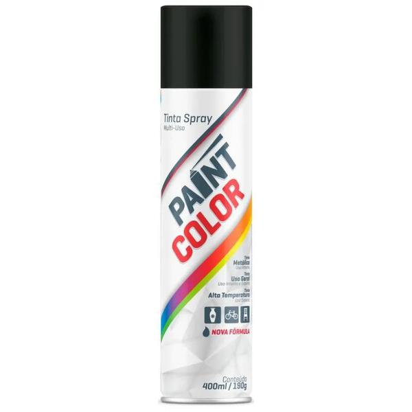 TINTA SPRAY USO GERAL PRETO BRILHANTE 400ML PAINTC