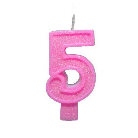 VELA ANIVERSARIO BIG ROSA NUMERO 5