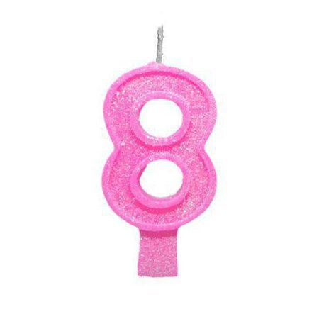 VELA ANIVERSARIO BIG ROSA NUMERO 8