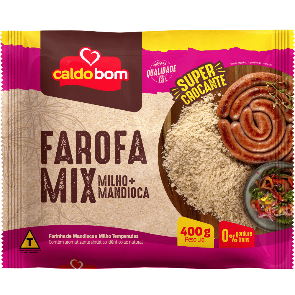 FAROFA MIX CALDO BOM 400G MILHO MANDIOCA