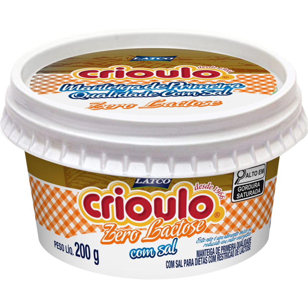 MANTEIGA CRIOULO ZERO LACTOSE 200G