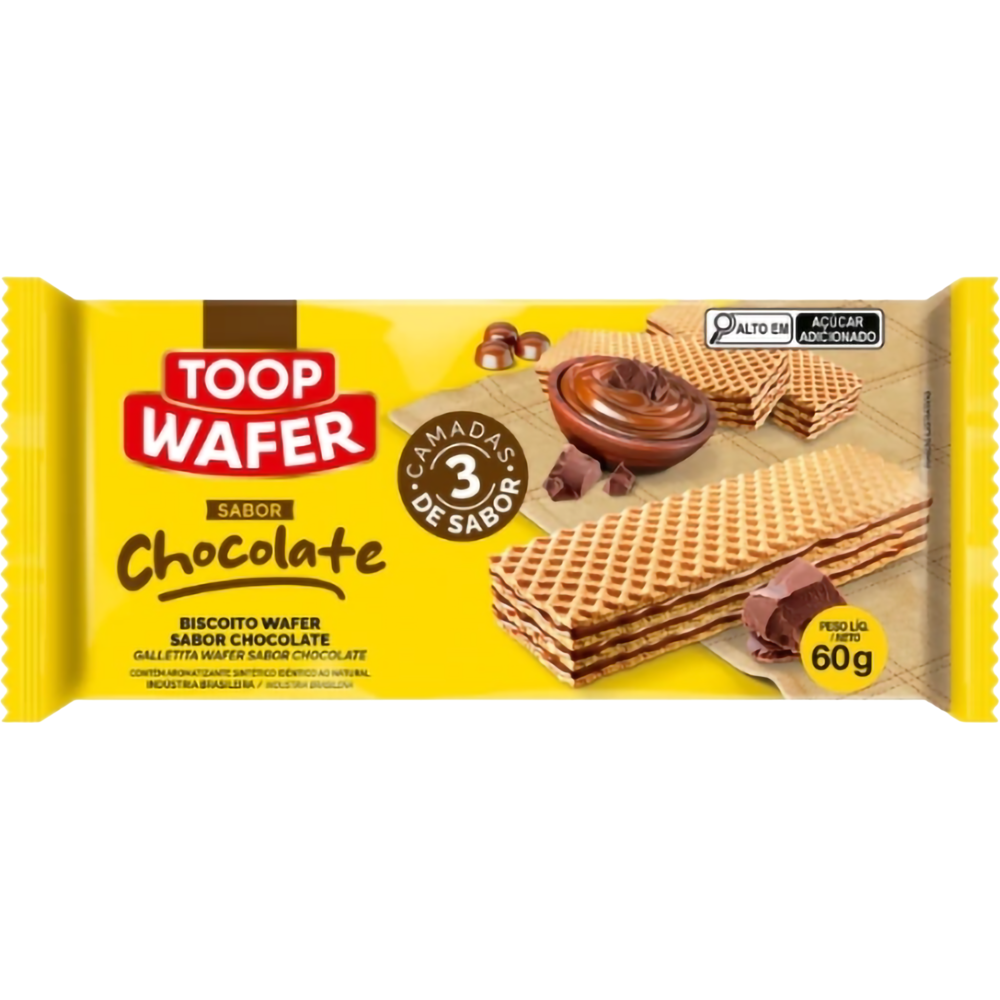 BISCOITO WAFER TOOP WAFER CHOCOLATE 60G