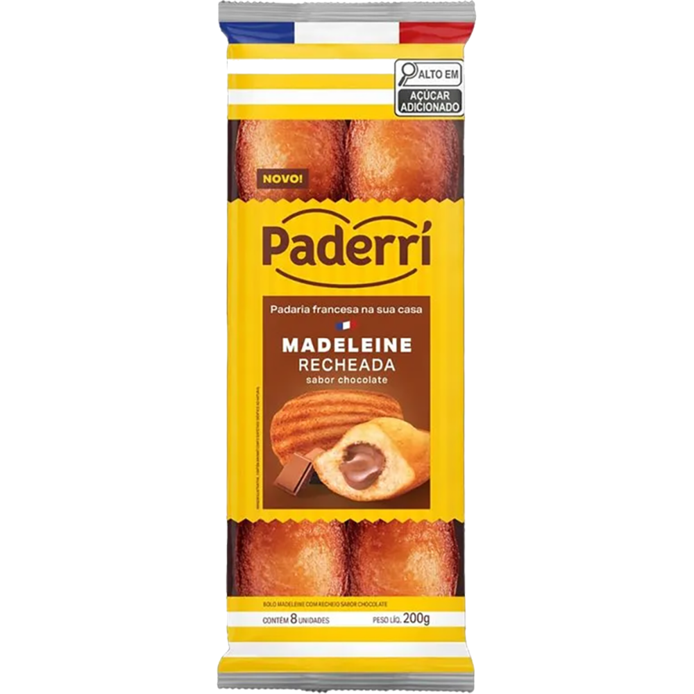 Bolo Madeleine  Paderri Recheado 200g Chocolate
