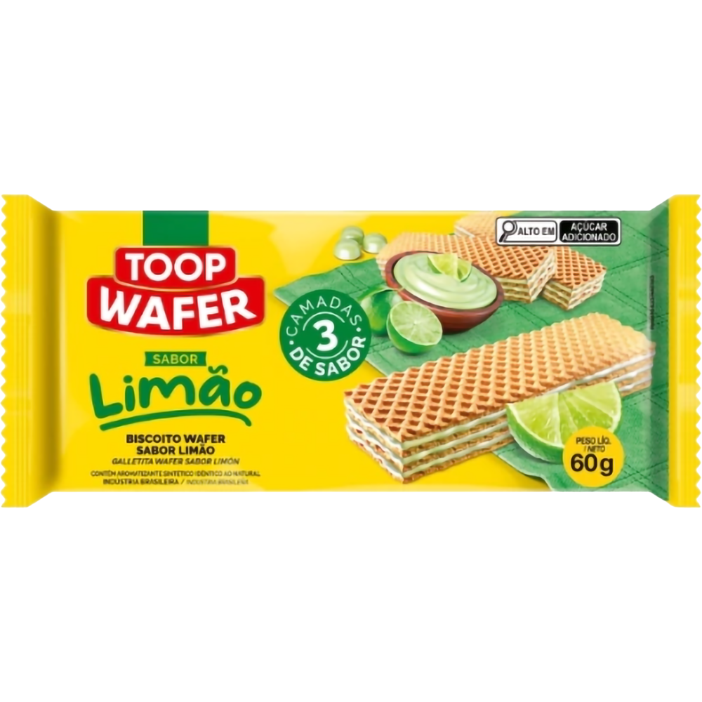 BISCOITO WAFER TOOP WAFER LIMAO 60G