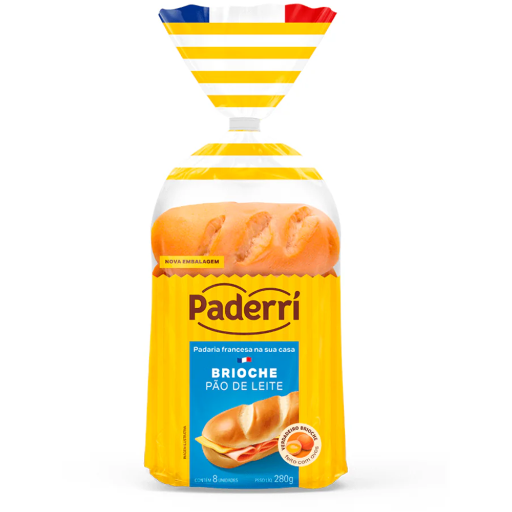 PAO PADERRI LEITE 280G