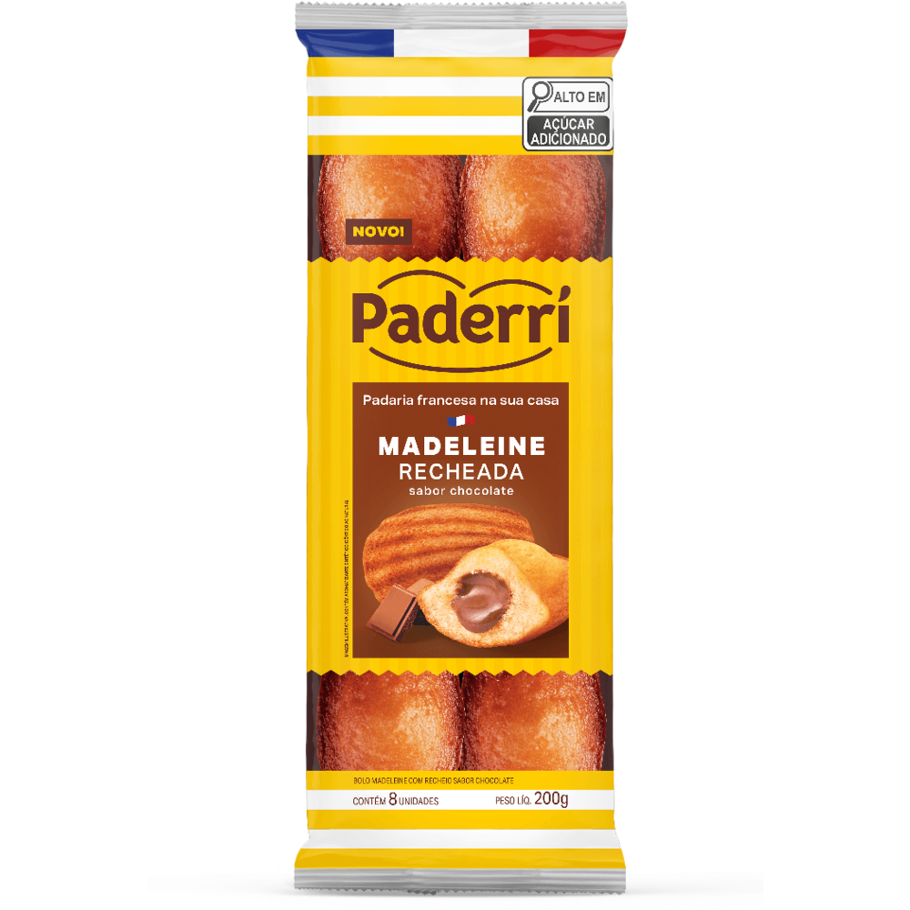 BOLO PADERRI MADELEINE LONGA 200G CHOCO