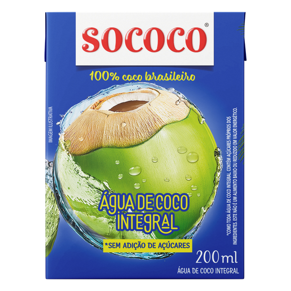 Água de Coco Sococo Natural 200ml