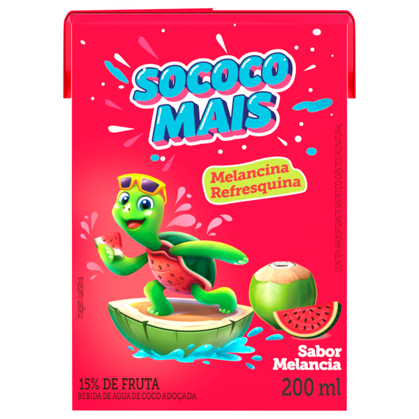 Água de Coco Sococo 200ml Melancia