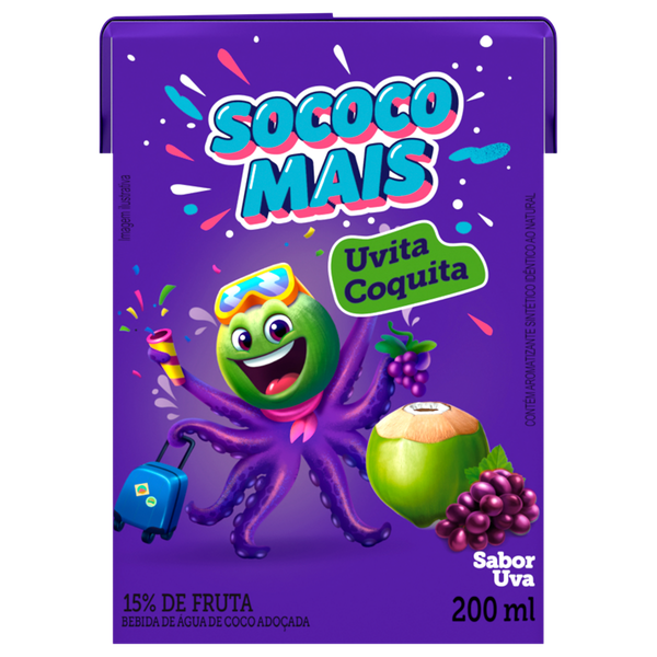 Água de Coco Sococo 200ml Uva
