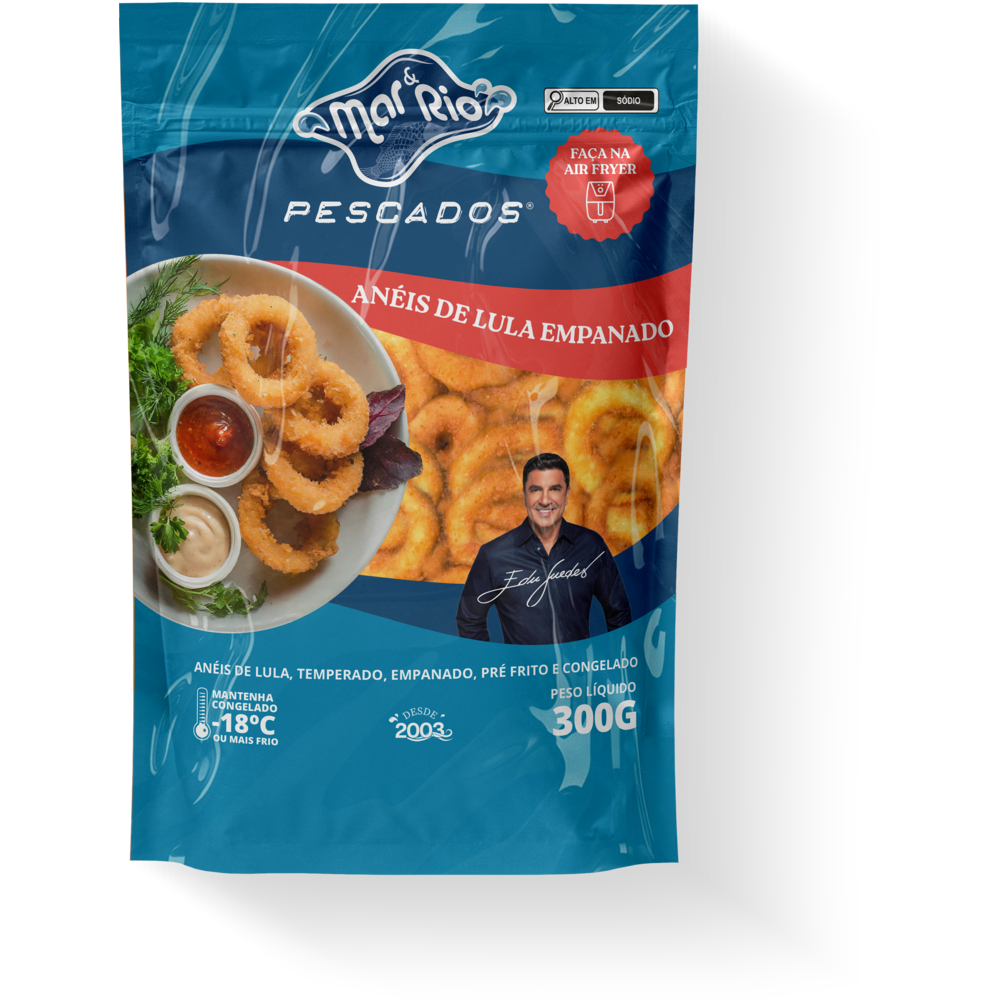 Anéis de Lula Empanados Mar e Rio Congelados 350g