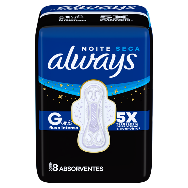Absorvente Always Noites Tranquilas com Abas 8 Unidades