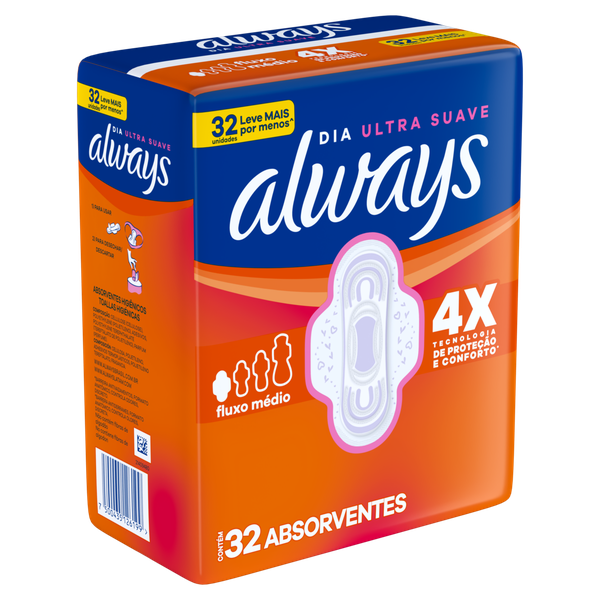 Absorvente Always Super Protetor Suave com Abas 32 Unidades