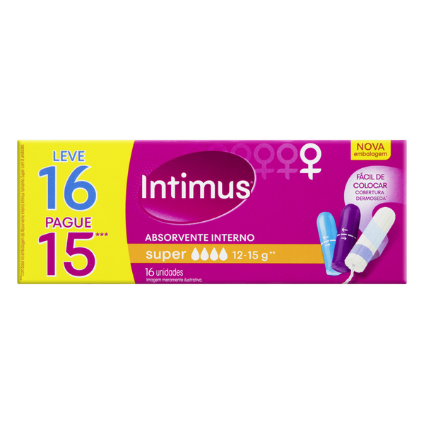 Absorvente Interno Intimus Super Leve 16 Pague 15 Unidades