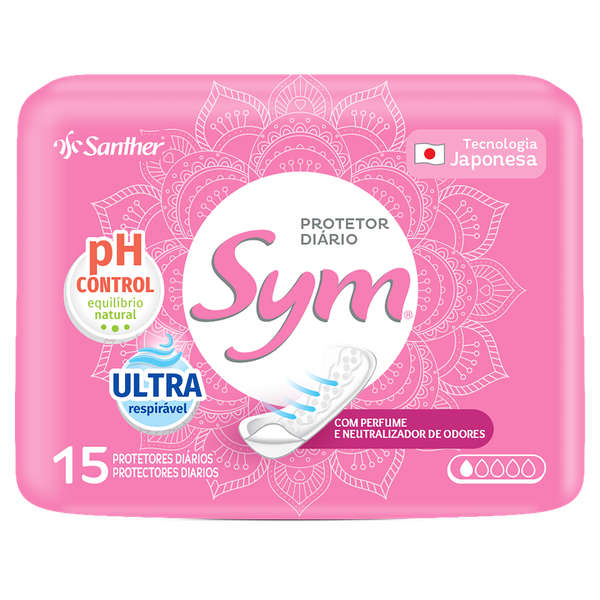 Absorvente Sym Protetor Diário com Perfume 15 Unidades