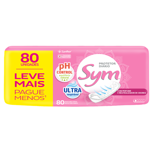 Absorvente Sym Protetor Diário com Perfume 80 Unidades Leve Mais Pague Menos