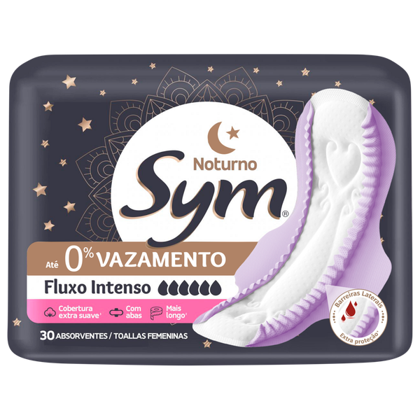Absorvente Sym Suave Noite e Dia com Abas 30 Unidades Leve Mais Pague Menos
