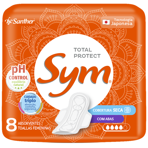 Absorvente Sym Ultra Seca com Abas 8 Unidades