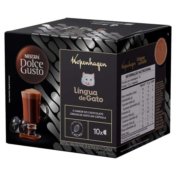Cápsulas de Achocolatado Nescafé Dolce Gusto Kopenhagen Linguiça Gato 162,5g