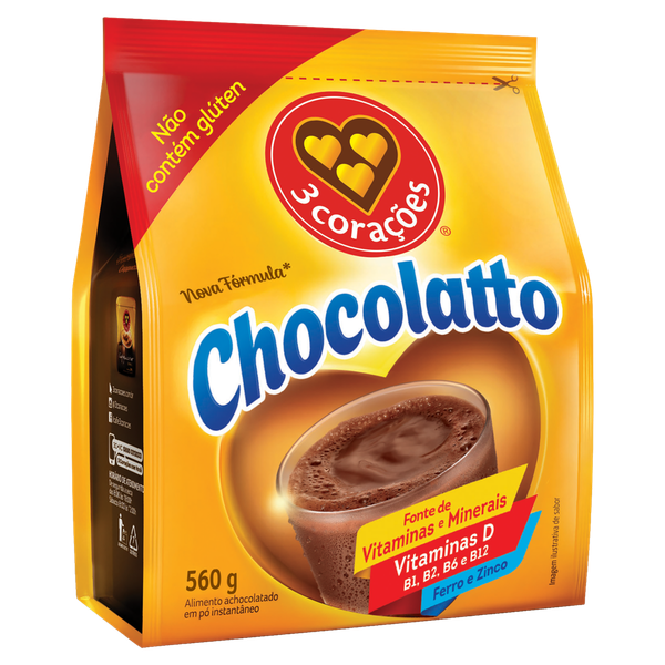 Achocolatado 3 Corações Chocolatto Pacote 560g