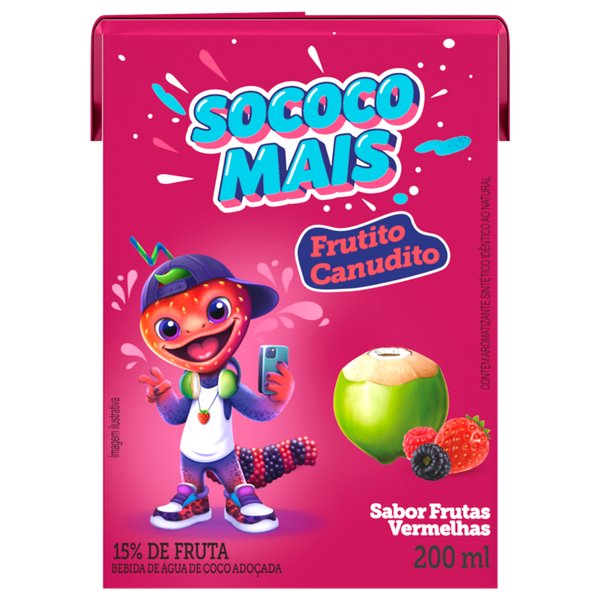 Água de Coco Sococo 200ml Frutas Vermelhas