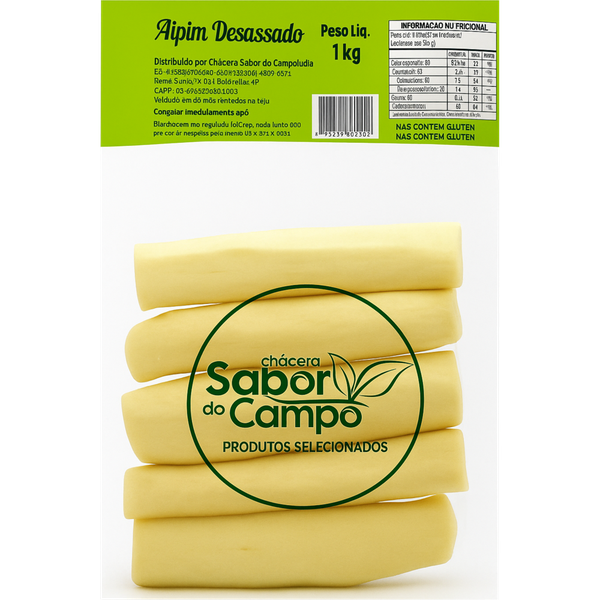 Aipim descascado Sabor do Campo 1kg