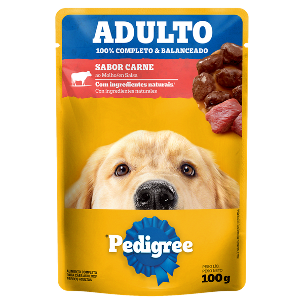 Ração Pedigree Sachê Receita em Molho Carne 100g