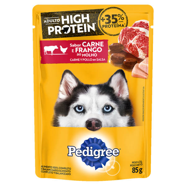 Ração Pedigree Sachê Carne e Frango ao Molho 85g