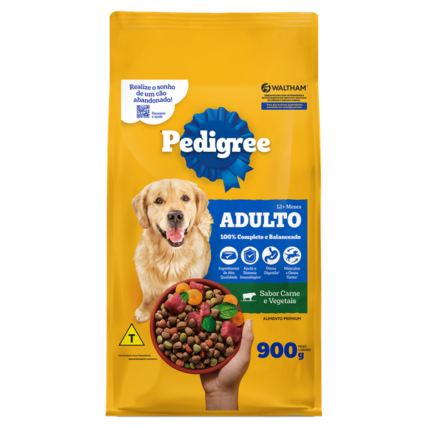 Ração Pedigree Adulto Carne e Vegetais 900g