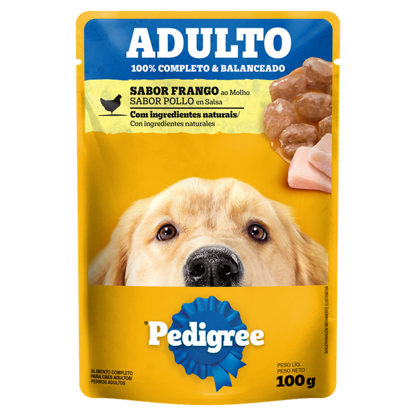 Ração Pedigree Sachê Mini e Pequenos Frango 100g