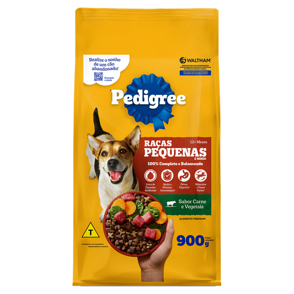 Ração Pedigree Adulto Raças Pequenas Carne e Vegetais 900g