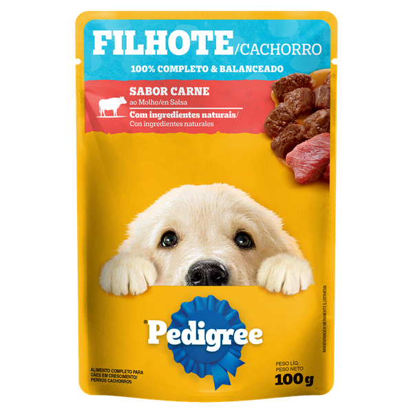Ração Pedigree Filhote Sachê Carne 100g
