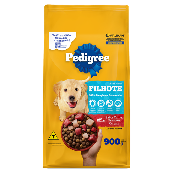 Ração Pedigree Filhote Carne Frango e Cereais 900g