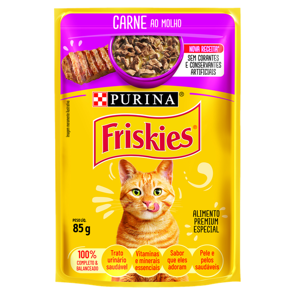 Ração Friskies Sachê Carne ao Molho 85g