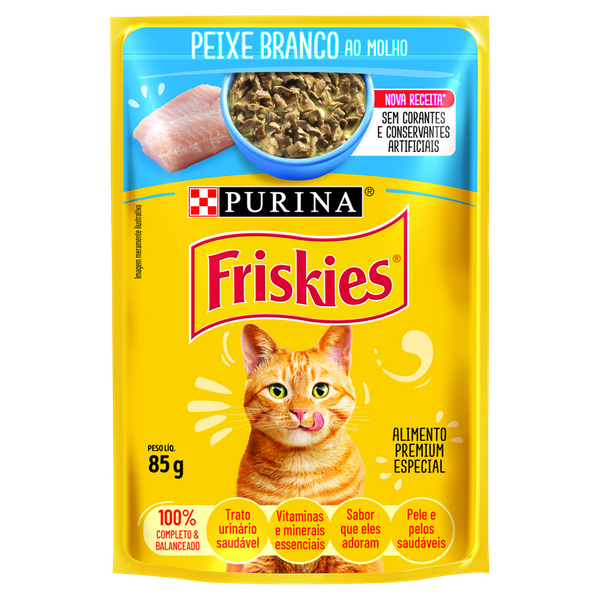 Ração Friskies Sachê Peixe Branco ao Molho 85g