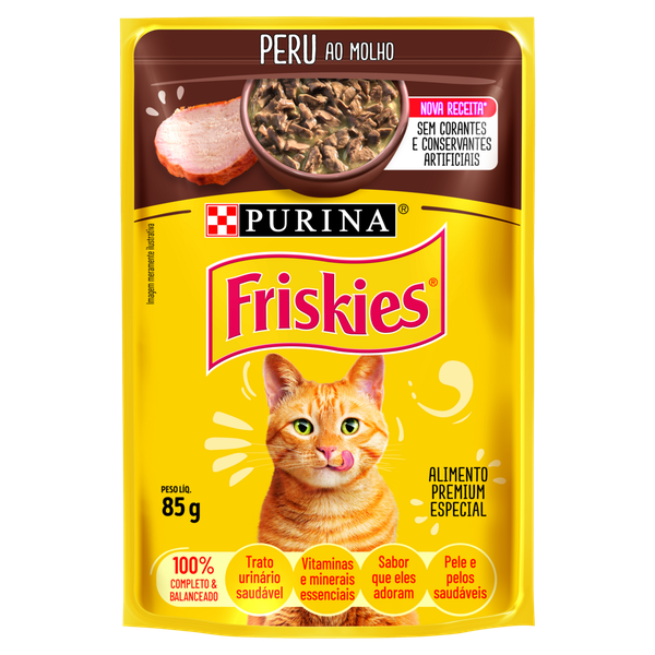 Ração Friskies Sachê Peru ao Molho 85g