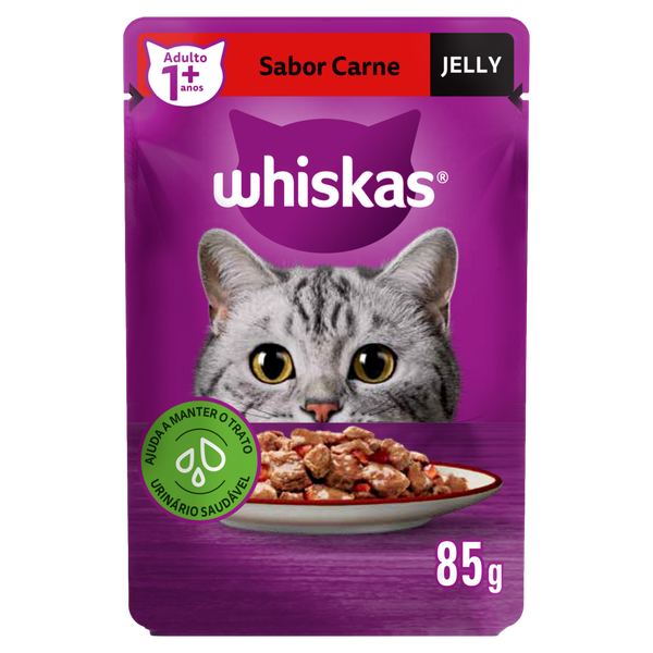 Ração Whiskas Junior Adulto Sachê Carne 85g