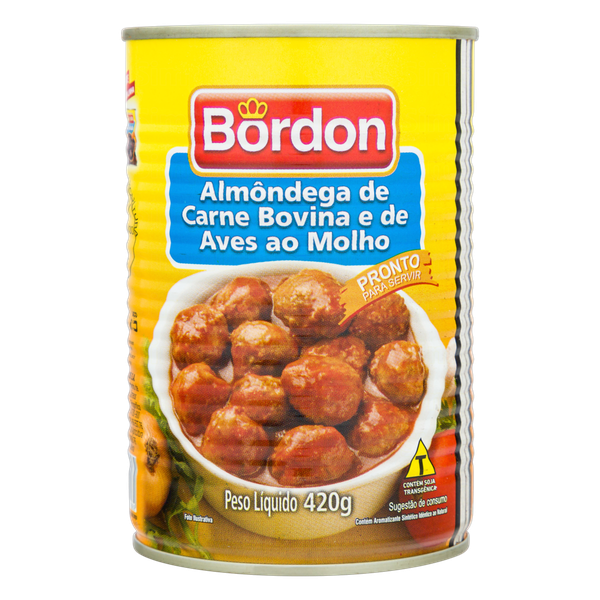 Almôndega Bordon Ao Molho Lata 420g