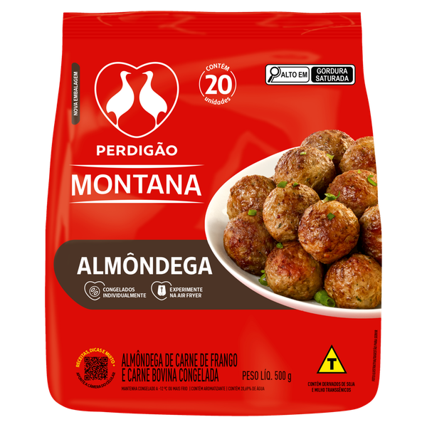 Almôndega Perdigão Montana Carne Bovina E Frango Congelado 400g