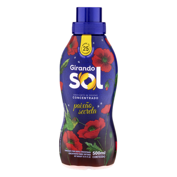 Amaciante Girando Sol Concentrado Vermelho 500ml