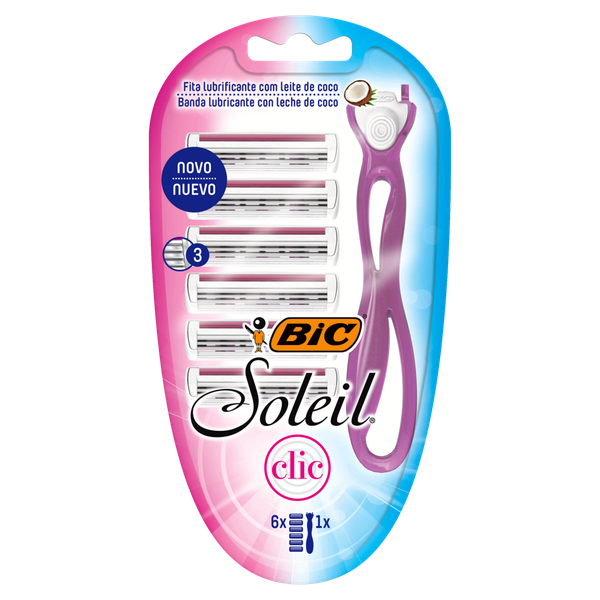 Aparelho Barbear Bic Soleil Clic 6 Carga