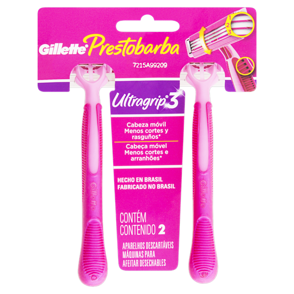 Aparelho Barbear Gillette Presto Feminino Ugrip 3 Pb 2 Unidades